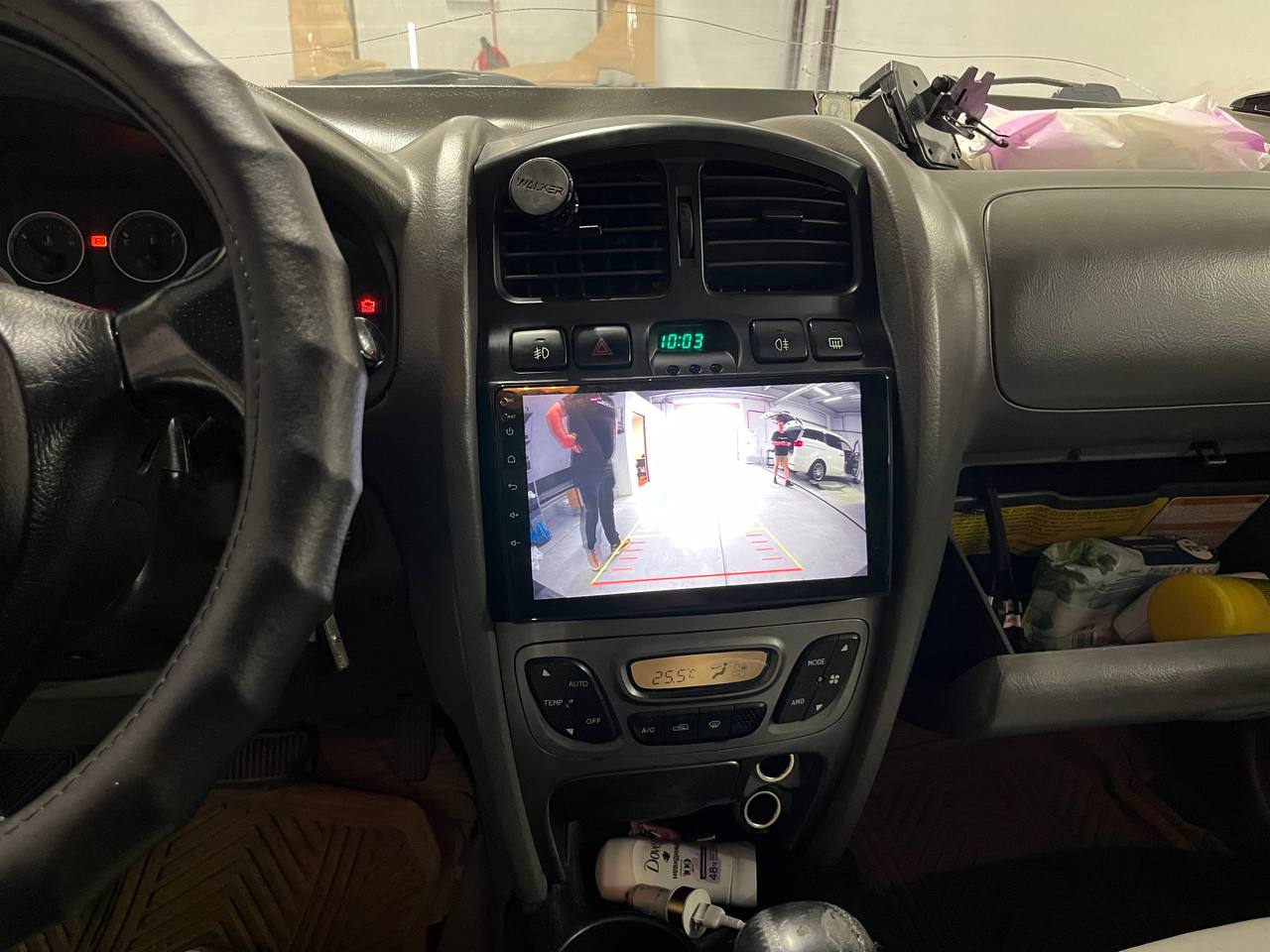 Изображение с камеры на экране TEYES CC2 Plus в Hyundai Santa Fe
