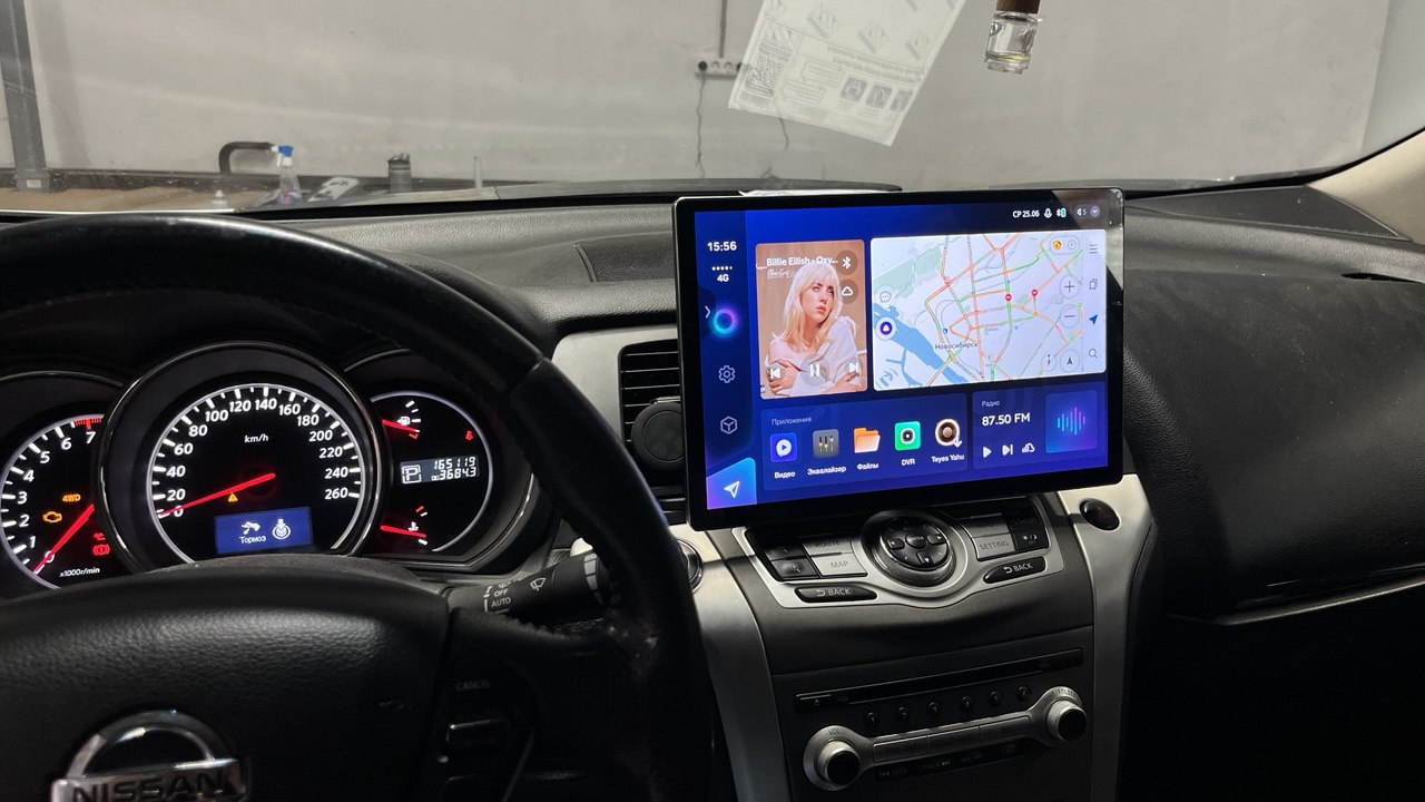 TEYES CC3 2K, видеорегистратор и внешний микрофон после выполнения работ в Nissan Murano Z51.