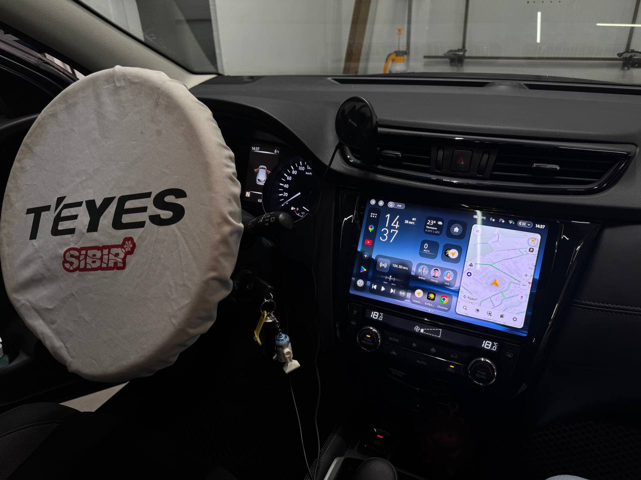 TEYES CC3 2K после установки в Nissan Qashqai